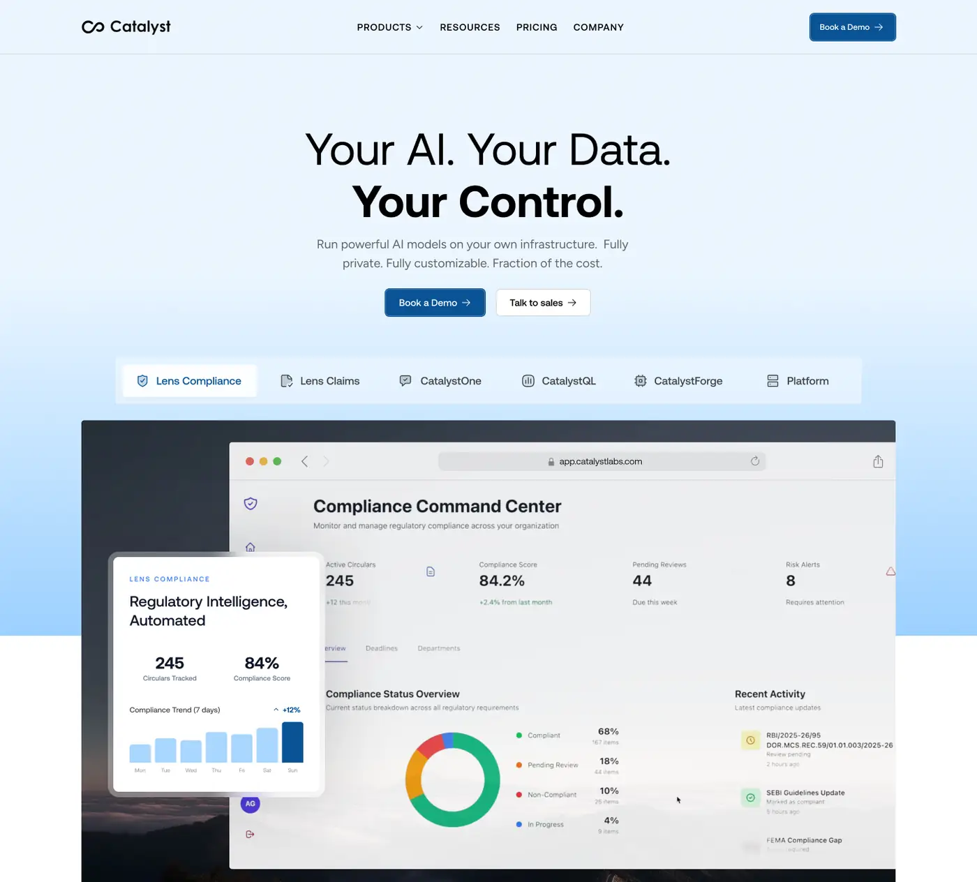 Catalyst AI homepage