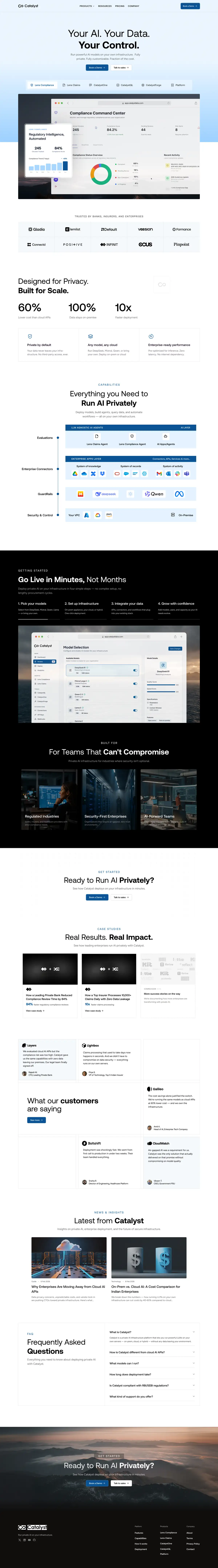 The full Catalyst AI homepage