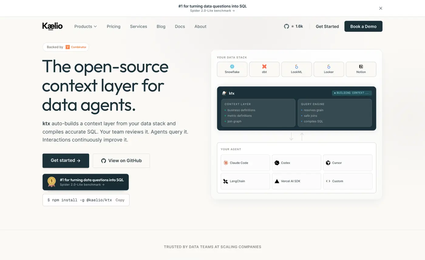 Kaelio homepage