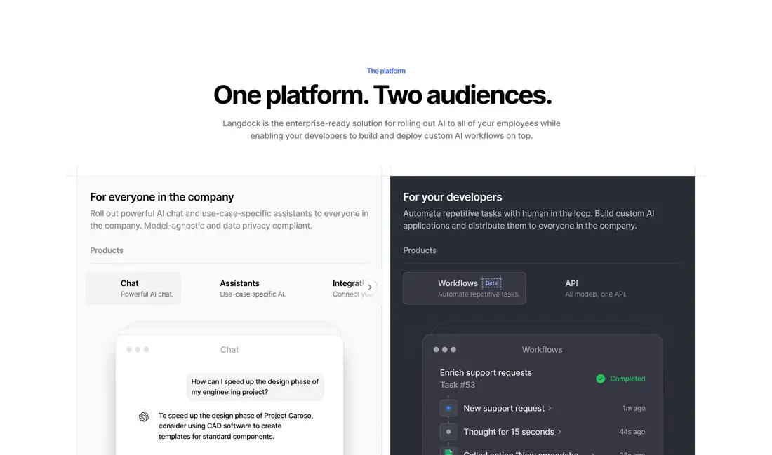 Langdock, One platform, two audiences