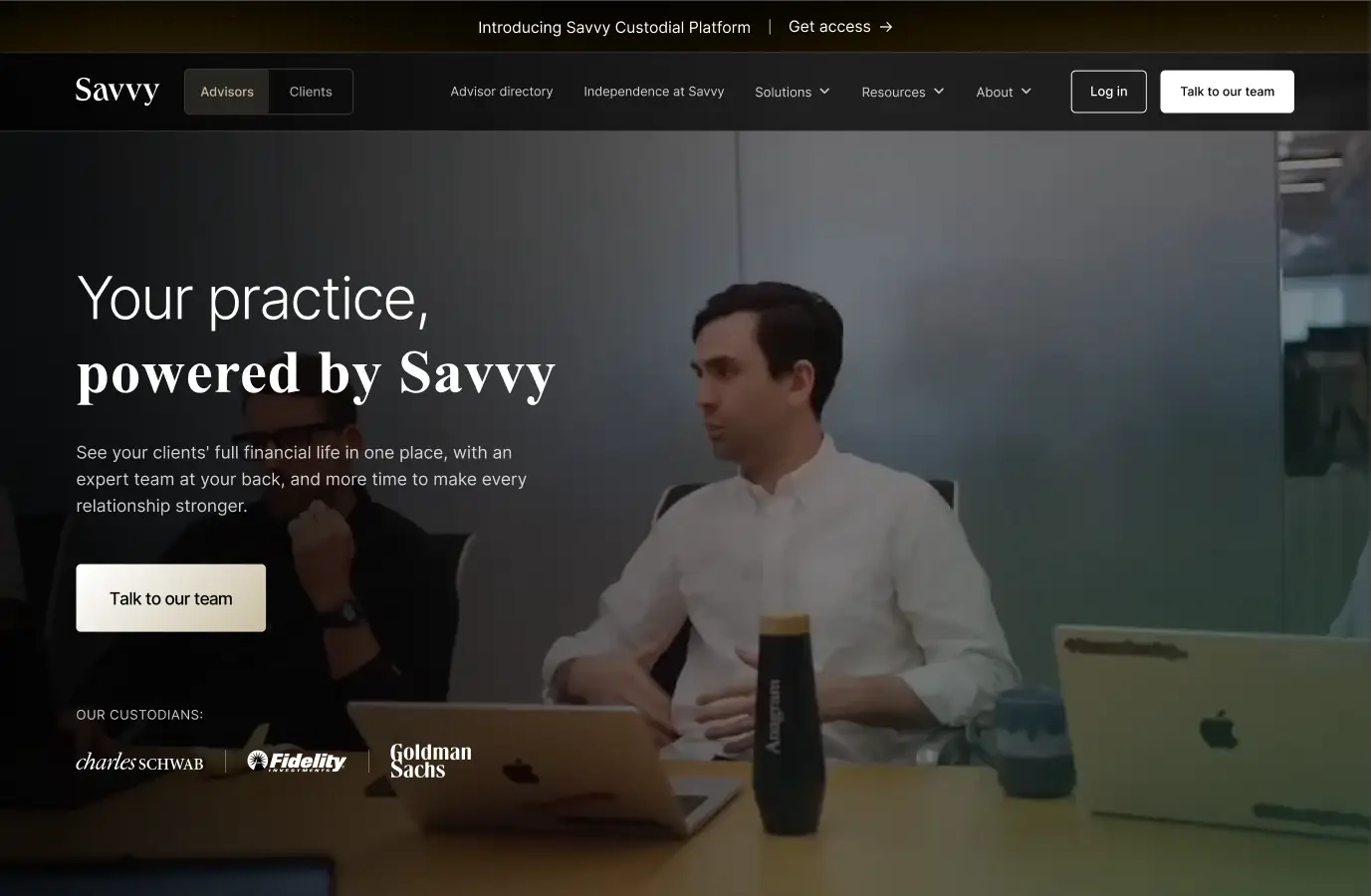 Savvy Wealth homepage